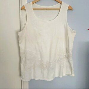 Vintage  Coldwater Creek White sleeveless blouse size 16